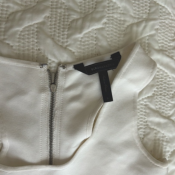 White bcbg bodycon bandage dress - Picture 2 of 4